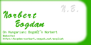 norbert bogdan business card